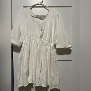 White lined mini dress